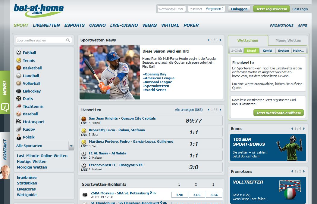 Bet-at-Home Erfahrungen mit Quoten und Sportwetten