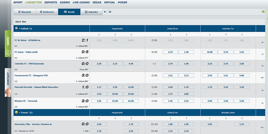 Bet-at-Home Test der Livewetten