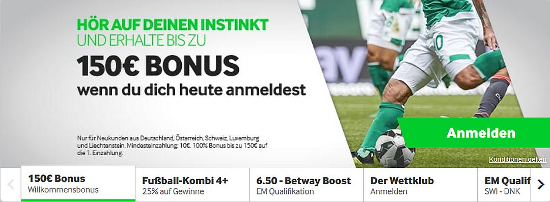 Betway Bonus Angebot