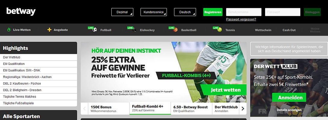 Betway Erfahrungen mit Quoten und Wettangebot