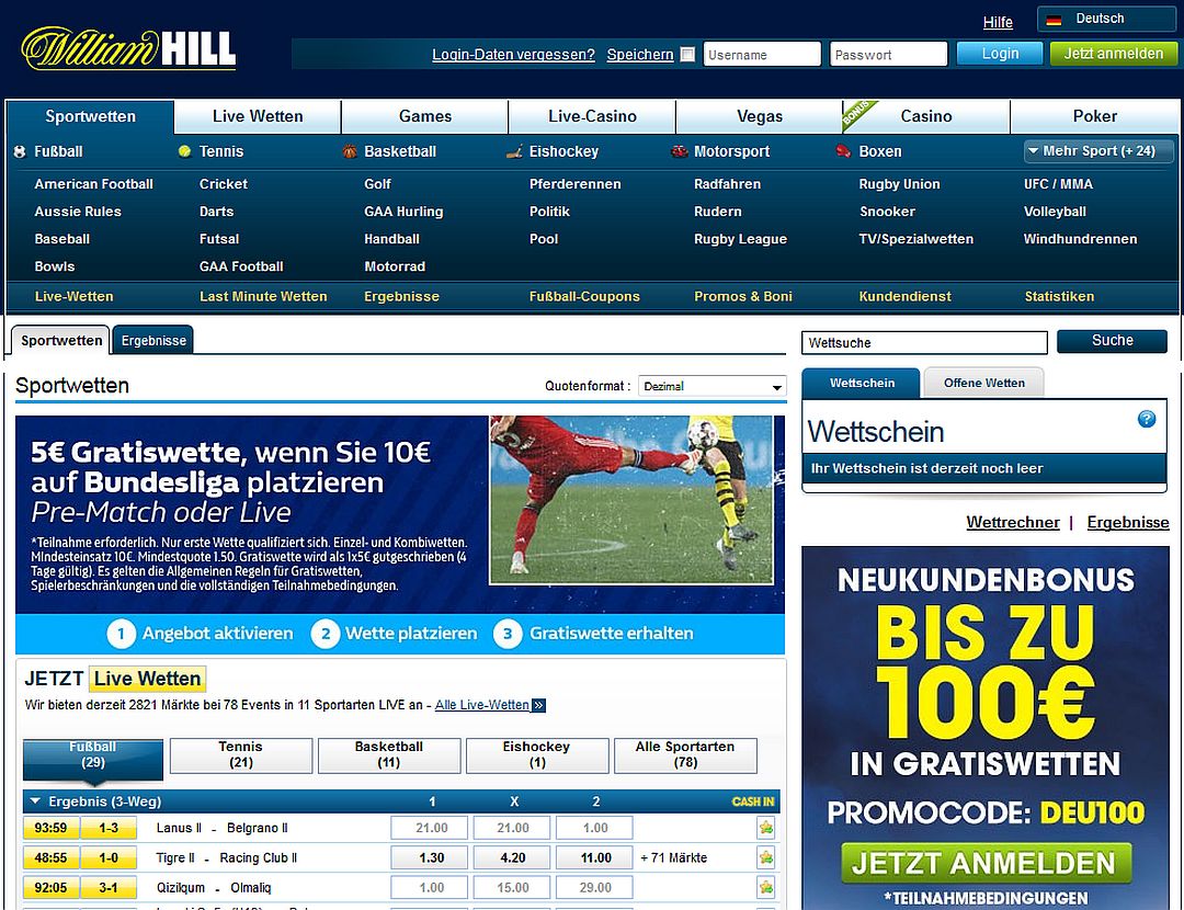 William Hill Erfahrungen mit Quoten und dem Wettangebot