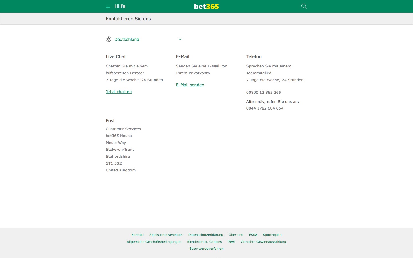 bet365 Erfahrungsbericht Kundensupport