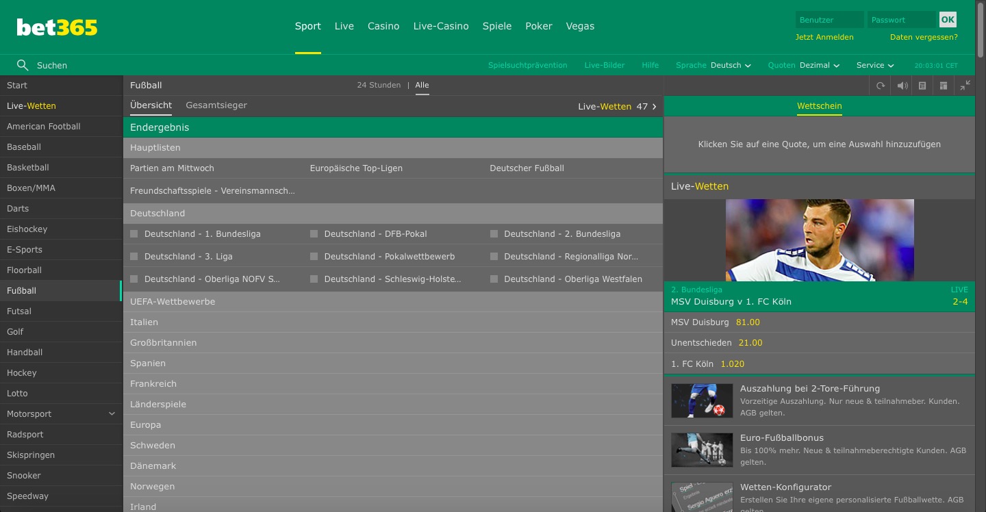 bet365 Erfahrungen mit dem Wettangebot