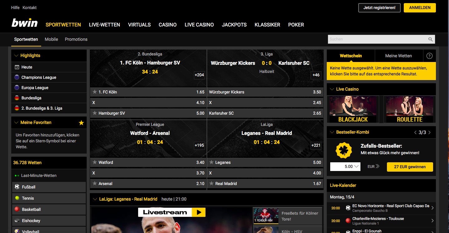 bwin Startseite