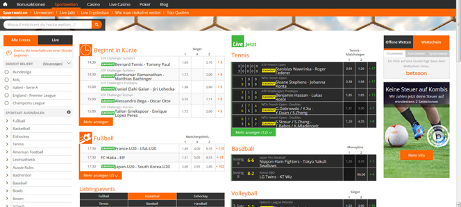 betsson sportwetten vorschau