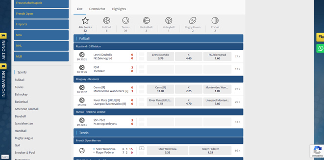 Sunmaker Sportwetten Vorschau