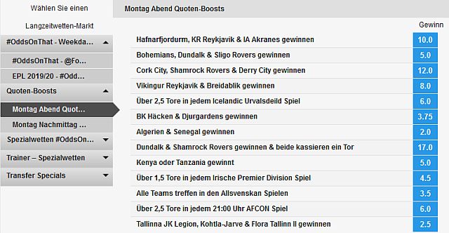 Betfair Quoten Boost