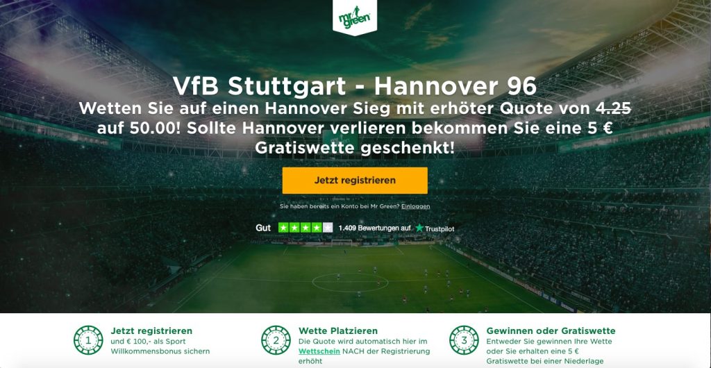 Mr Green 2. Bundesliga Saisonstart Quotenboost